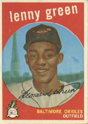 1959 Topps Baseball Cards      209A    Lenny Green GB